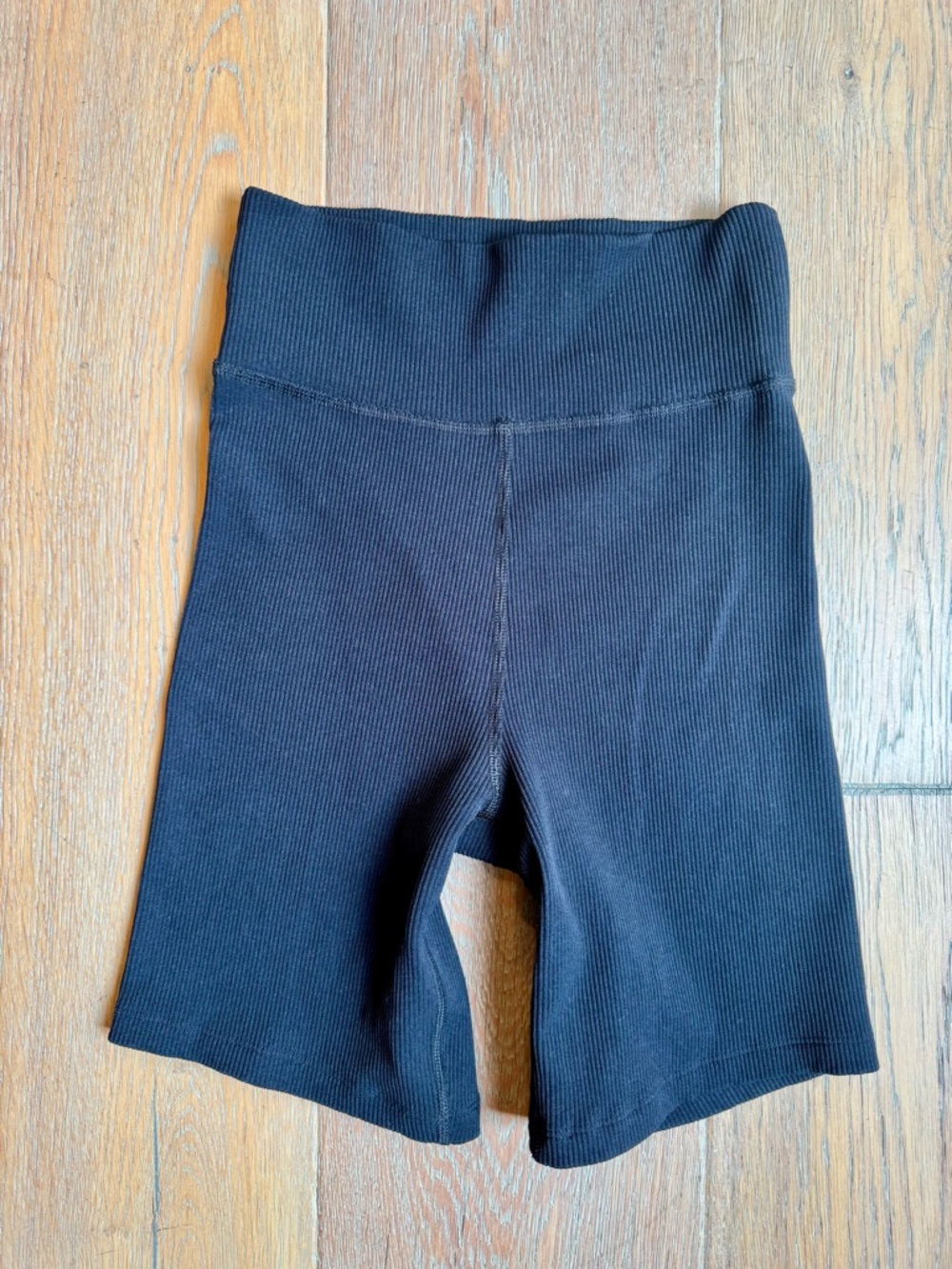 Abercrombie & Fitch Soft A&F Collection Black Ribbed Biker Shorts High Rise Sz S